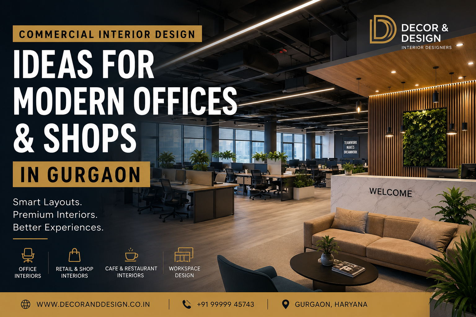 Commercial Interior Design Ideas for Modern Offices & Shops in Gurgaon