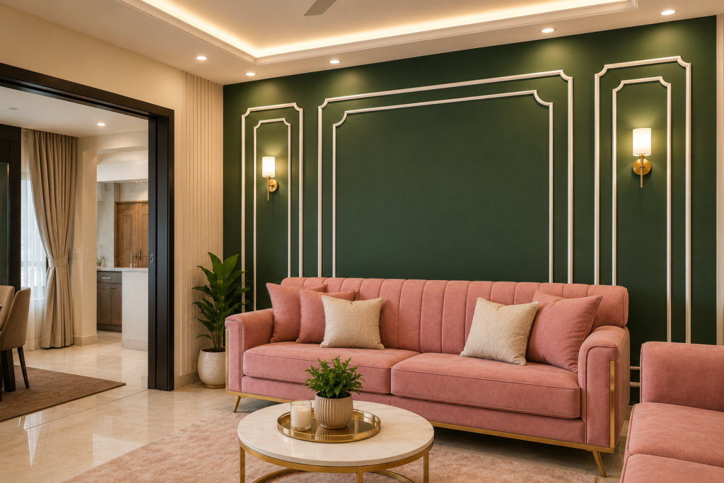 Luxury Accent Wall & Living Area